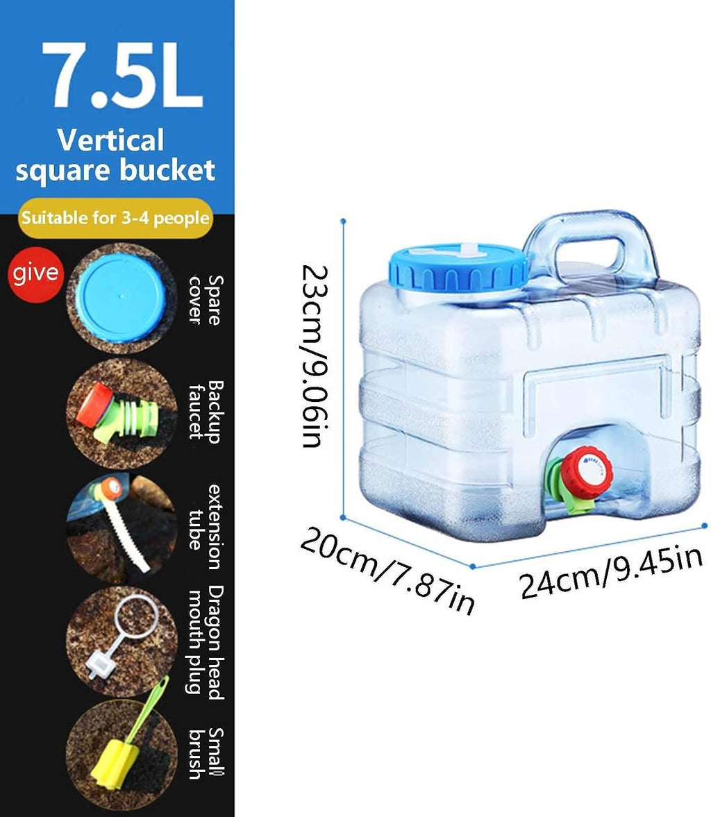 Portable Camping Water Tank with Faucet Water Storage Container with Tap BPA Free Emergency Drinking Water Canister for Outdoor Camping, Hiking, Car Travel Home Emergency Use (15L)