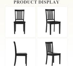 Farmhouse Dining Chairs Set of 6 – Solid Wood Rustic Kitchen Chairs with Spindle High Backrest and 17.3-Inch Wide Seat, French Country Style for Dining Room