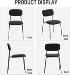 Sidanli Stackable Waiting Room Chairs, Armless Upholstered Guest Chairs Set of 4 with Comfotable Cushion for Conference Reception Break Room Lobby, Black