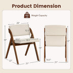 POWERSTONE Folding Chairs Set of 4 with Cushion, Modern Foldable Kitchen Dining Chairs with Rubber Wood Legs for Guests Home Office Wedding Party, No Assembly Walnut