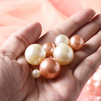 150 Pcs Vase Filler Pearls White and Rosegold Pearl Beads for Vase No Hole Pearls for Centerpieces Vases Home Table Party Decor Wedding DIY 8/14/20mm