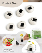 6 PCS Cute Handmade Ceramic Mini Vases - Japanese Onigiri Rice Ball Design for Dried Flowers and Small Stems, Adorable Mini Table Decor, Unique Japanese Craft Gift