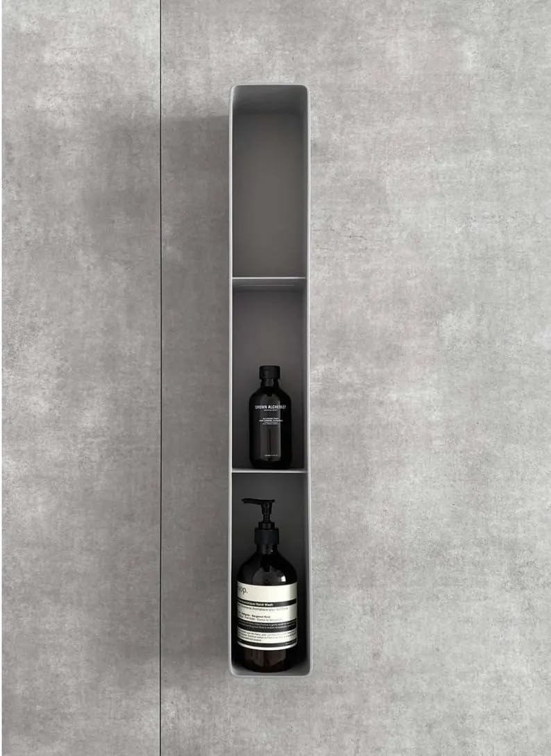 Modern Black Wall Mounted Storage Shelf, 2-Tier Floating Shelf for Bathroom Bedroom Living Room, Decorative Organizer for Toiletries Candles Small Plants, Space-Saving Wall Shelf