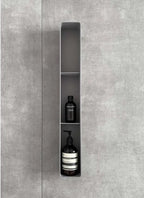 Modern Black Wall Mounted Storage Shelf, 2-Tier Floating Shelf for Bathroom Bedroom Living Room, Decorative Organizer for Toiletries Candles Small Plants, Space-Saving Wall Shelf