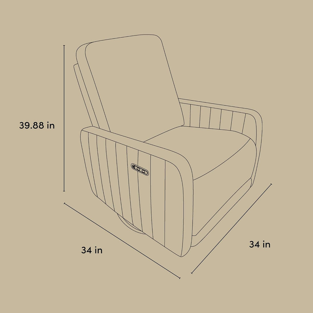 Storkcraft Kyoto Deluxe Extra-Wide Power Recliner Swivel Glider – Premium Electronic Nursery Wide Glider Rocking Chair, Oeko-TEX 100 Certified, Includes Dual-USB Charging Port (Black Boucle)