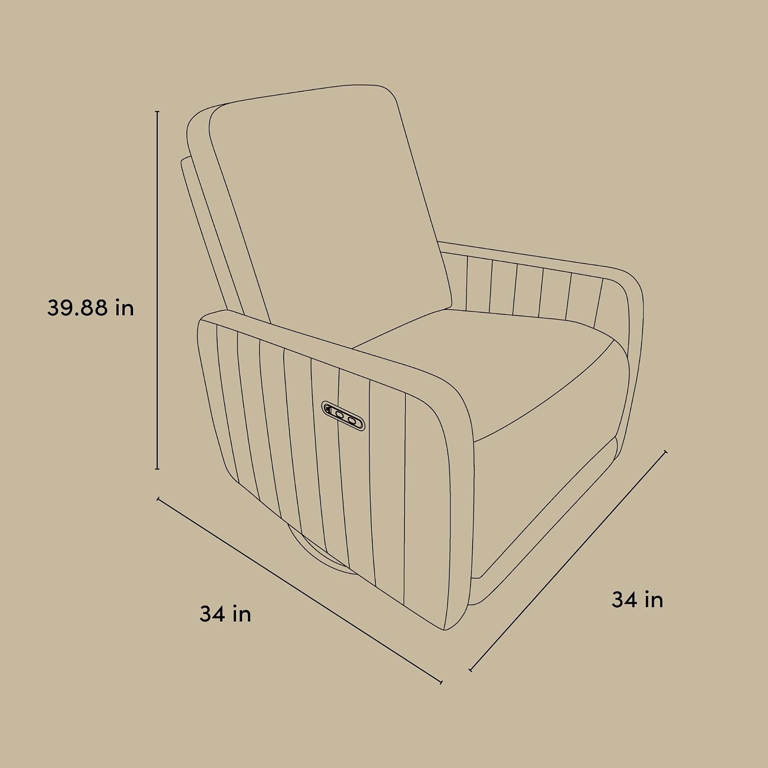 Storkcraft Kyoto Deluxe Extra-Wide Power Recliner Swivel Glider – Premium Electronic Nursery Wide Glider Rocking Chair, Oeko-TEX 100 Certified, Includes Dual-USB Charging Port (Black Boucle)