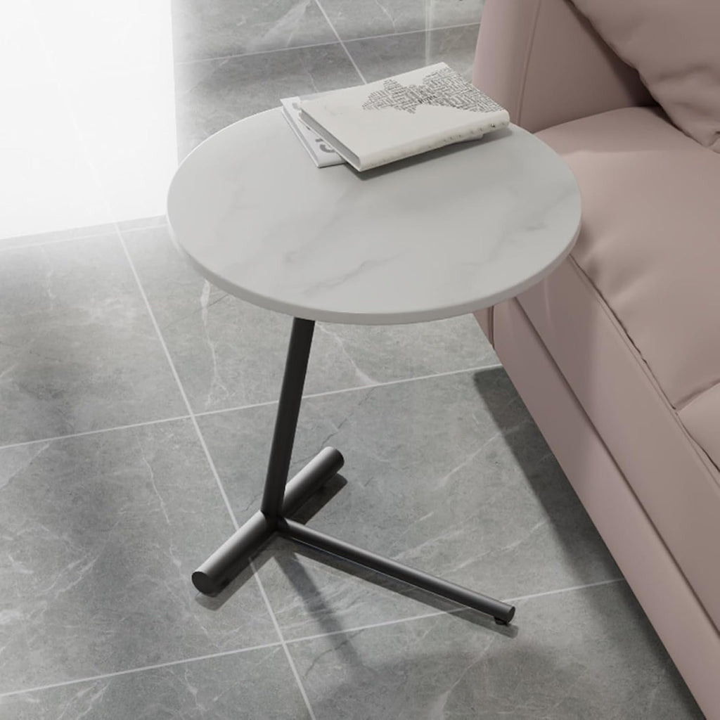 C Shaped End Table,Round Couch Table,Modern Side Table,Sofa Tray Table for Bedroom,Living Room