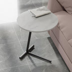C Shaped End Table,Round Couch Table,Modern Side Table,Sofa Tray Table for Bedroom,Living Room
