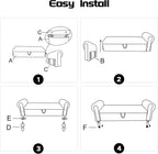 51.5" Storage Ottoman Bench, Upholstered Corduroy Storage Benches for Bedroom, End of Bed Storage Bench for Living Room & Entryway, Window Benches for Foot of Bed, White