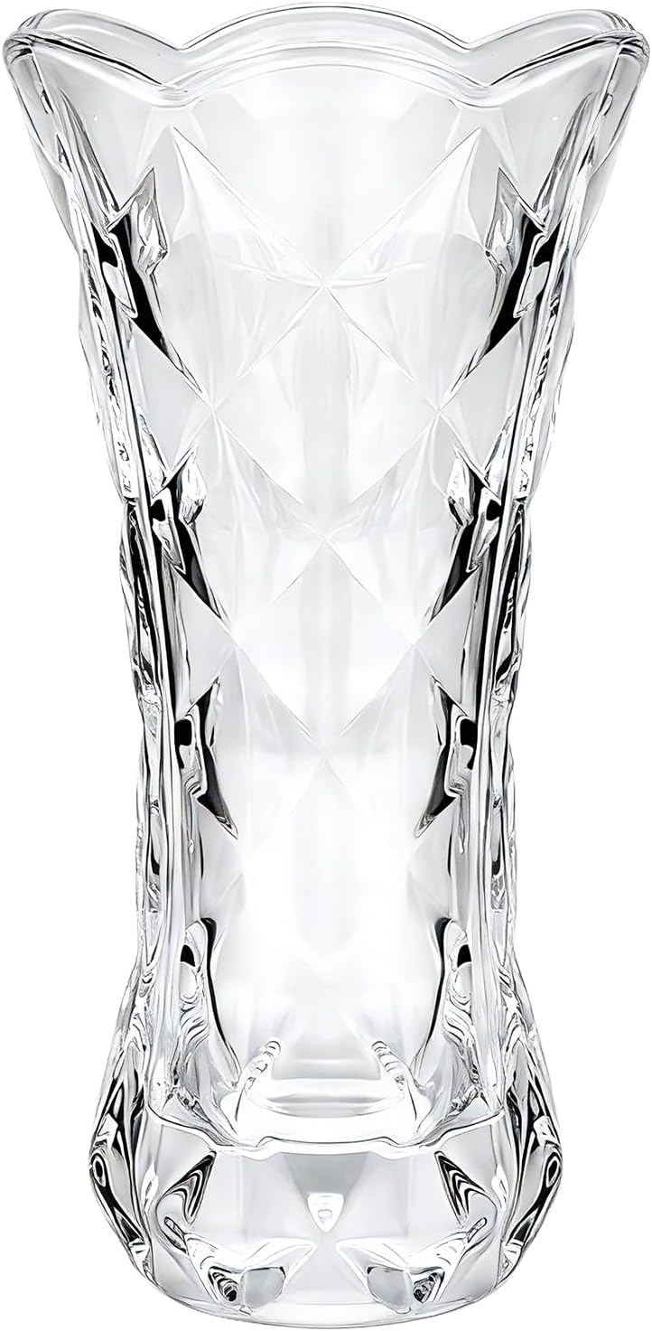 12 inch Flower vase,Large Crystal Glass Vase,Crystal Clear Glass Vases for Flowers,Banquet,Wedding,Birthday,Living Room,Dining Table