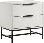 White 2-Drawer Nightstand Bedside Table,for Small Spaces