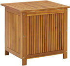 Solid Acacia Wood Patio Storage Box 23.6x19.7x22.8 Inch, Rustic Bench with Waterproof Bag for Cushions, Pillows, Garden Tools, Toys