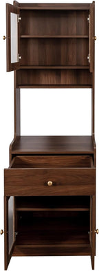 71" H Kitchen Pantry Cabinet with Doors and Drawers, Hutch Cabinets with Storage for Dining Room, Freestanding Buffet Sideboard Coffee Bar Cabinet, Retro Walnut