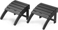 HDPE Adirondack Ottoman Foot Rest, Weather Resistant Outdoor Footstool for Adirondack Chair, Resin Patio Porch Poolside Lawn and Backyard Use