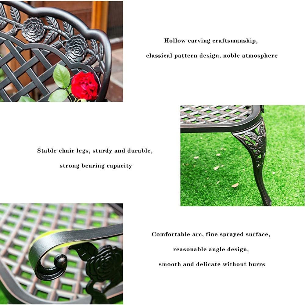 Stool Child Park Bench, Courtyard Lounge Chair Metal Bench Armrest with Backrest, Outdoor Furniture 2 People Seat Comfortable Garden Chair, for Terrace Corridors ()