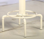 Topower Industrial Bar Table 32.3-38.2" Adjustable Pub Table Kitchen Dining Coffee Bistro Table (Antique White)