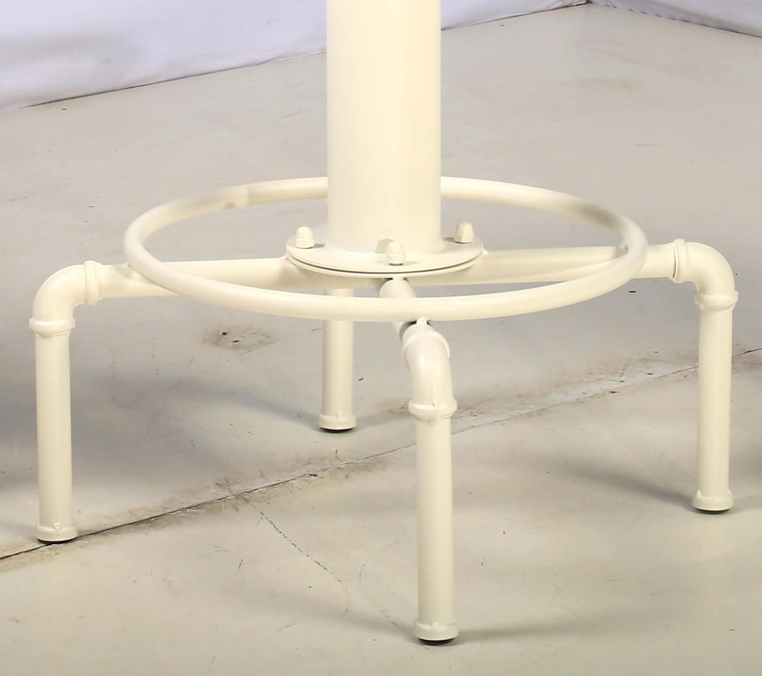 Topower Industrial Bar Table 32.3-38.2" Adjustable Pub Table Kitchen Dining Coffee Bistro Table (Antique White)