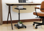 Adjustable C Shaped Side Table, C Table End Table with Wheels for Sofa, 360° Swivel Sofa Table for Livingroom,Bedroom,Study and Small Spaces (Marble Black White)