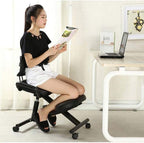 Kneeling Chair with Adjustable Back rt and Roller for Improved, Comfortable for Home and Office Use (E)