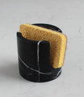 Natural Travertine Sponge Holder for Kitchen Sink, Drying Rack, Compact Sink Caddy Organizer - Nero Portoro Marble