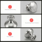 homdiy Brushed Nickel Cabinet Knobs 10 Pack, Satin Nickel Round Drawer Knobs, Heavy Duty Zinc Alloy, Rustproof Kitchen Cabinet Hardware for Bathroom Closet Dresser