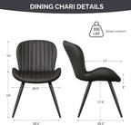 Nalupatio Dining Chairs Set of 4, Modern Dining Room Chairs Comfy Backrest Thick Upholstered Kitchen Chairs 19IN Height with Metal Legs Black