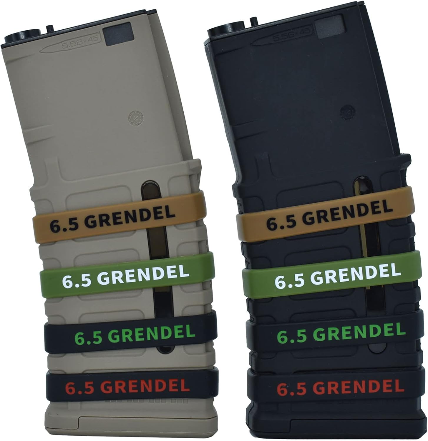 12 Pack Miaozhun 6.5 Grendel Magazine Marking Bands 6.5 Grendel Magazine Caliber Identification(Black-Green)