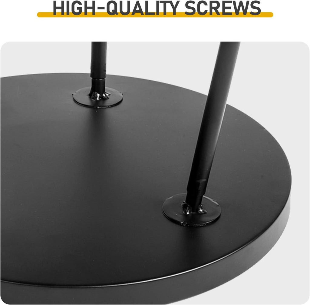 2-Tier Round Metal Coffee Tables Nightstand for Small Spaces,Round End Table,Small Side Table for Indoor Outdoor and Living Room Bedroom or Office, Black
