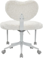 Artificial Rabbit Hair Meditation Chair Plus, Cross Legged Chair with Wheels, ADHD Chair, Criss Cross Desk Chair with Lumbar Support and Adjustable Stool, Flexible Design for Fidgety Sitters, Beige