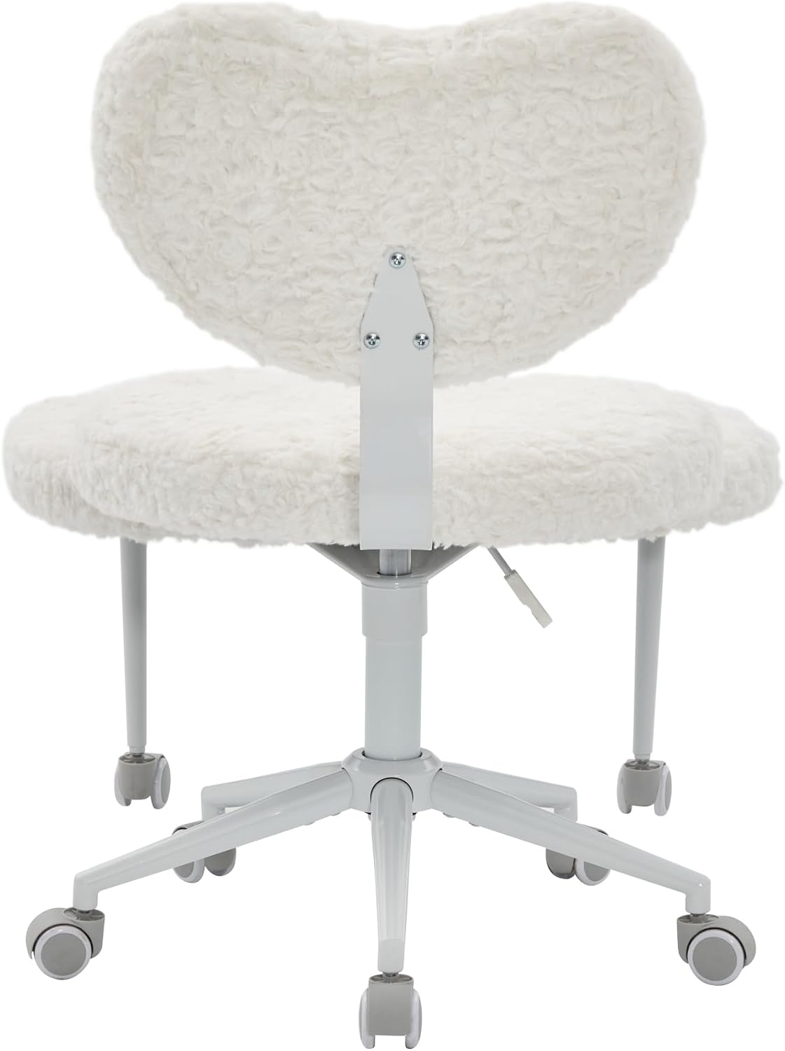Artificial Rabbit Hair Meditation Chair Plus, Cross Legged Chair with Wheels, ADHD Chair, Criss Cross Desk Chair with Lumbar Support and Adjustable Stool, Flexible Design for Fidgety Sitters, Beige