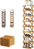 The 9-Tier No-Assembly Bamboo Rack, 2026 New 9 Tier Bamboo Shoe Rack, Bamboos Shoes Storage Racks, Foldable Vertical Organizer for Entryway, Closet, Bedroom, Small Spaces (Nature 9 Tier)