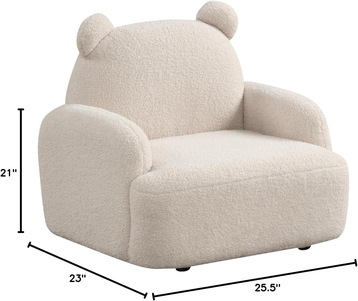 25.5" W Beige Sherpa Bear Shaped Armchair