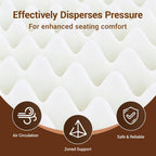 Recliner Cushions for Elderly,20x20x4 Inch Thick Egg Crate Foam Seat Cushion with Back Support Pillow for Reduce Hip & Lumbar Pain, Non-Slip Bottom and Removable Washable Cover,Black