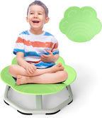 Costzon Sensory Chair, 360° Sit & Swivel Autistic Children Sensory Toy w/Non-Slip Metal Base for Training Body Coordination and Indoor Outdoor Use, Spinning Chair for Autistic Kids (Green,Cat Paw)