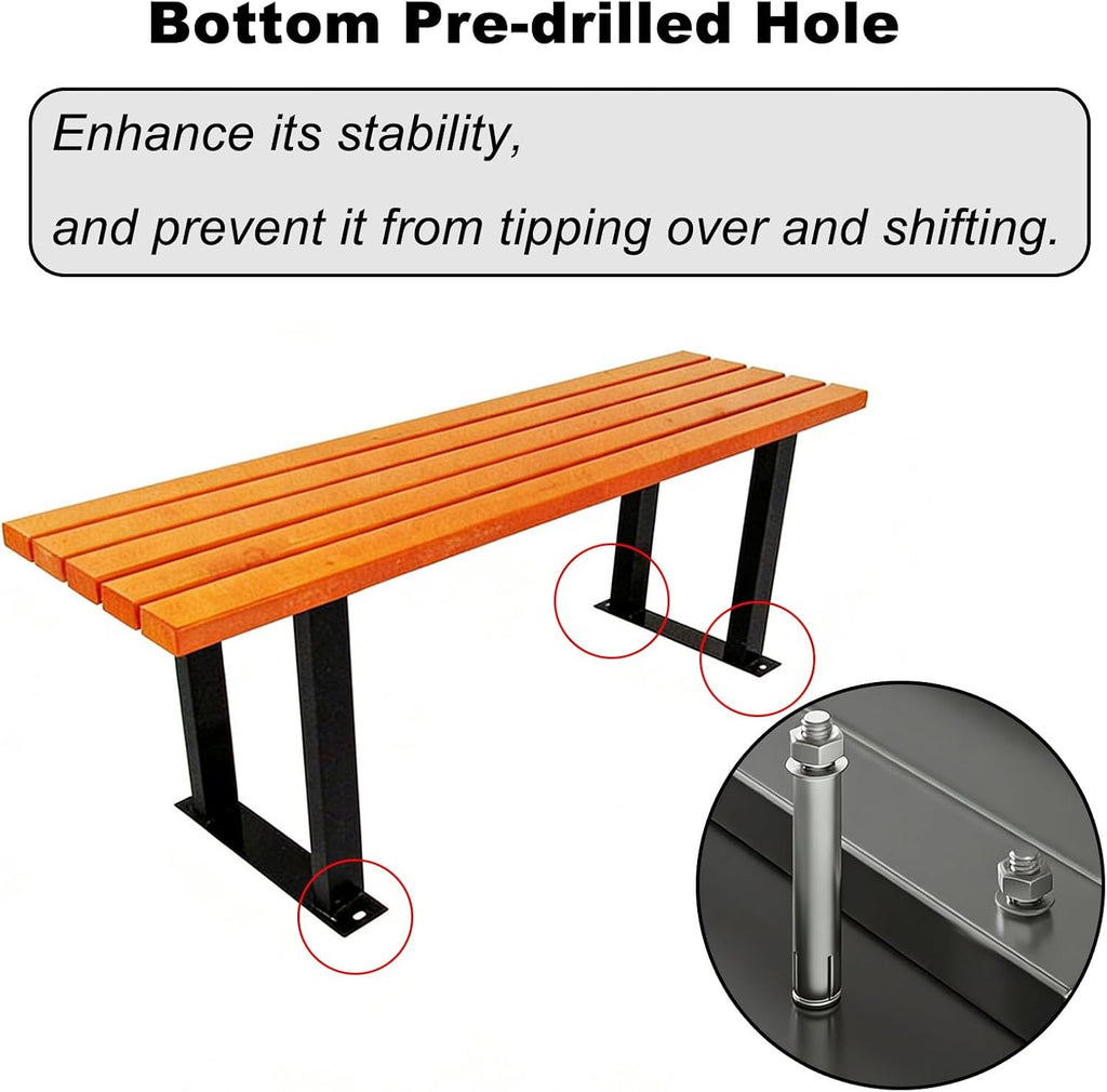 Garden Benches for Outdoors, Leisure Outdoor Bench, Thickened Steel Frame, Suitable for Parks, Terraces, Courtyards, Playgrounds, and Residential Areas(120x33x43cm/47x13x17in)