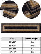 Bed Runner for King Size Beds, Farm Wooden Decorative Bed Runners Scarves for Bedroom, Geometric Black Brown Wood Grain Abstract Washable Bedding Scarf Cover