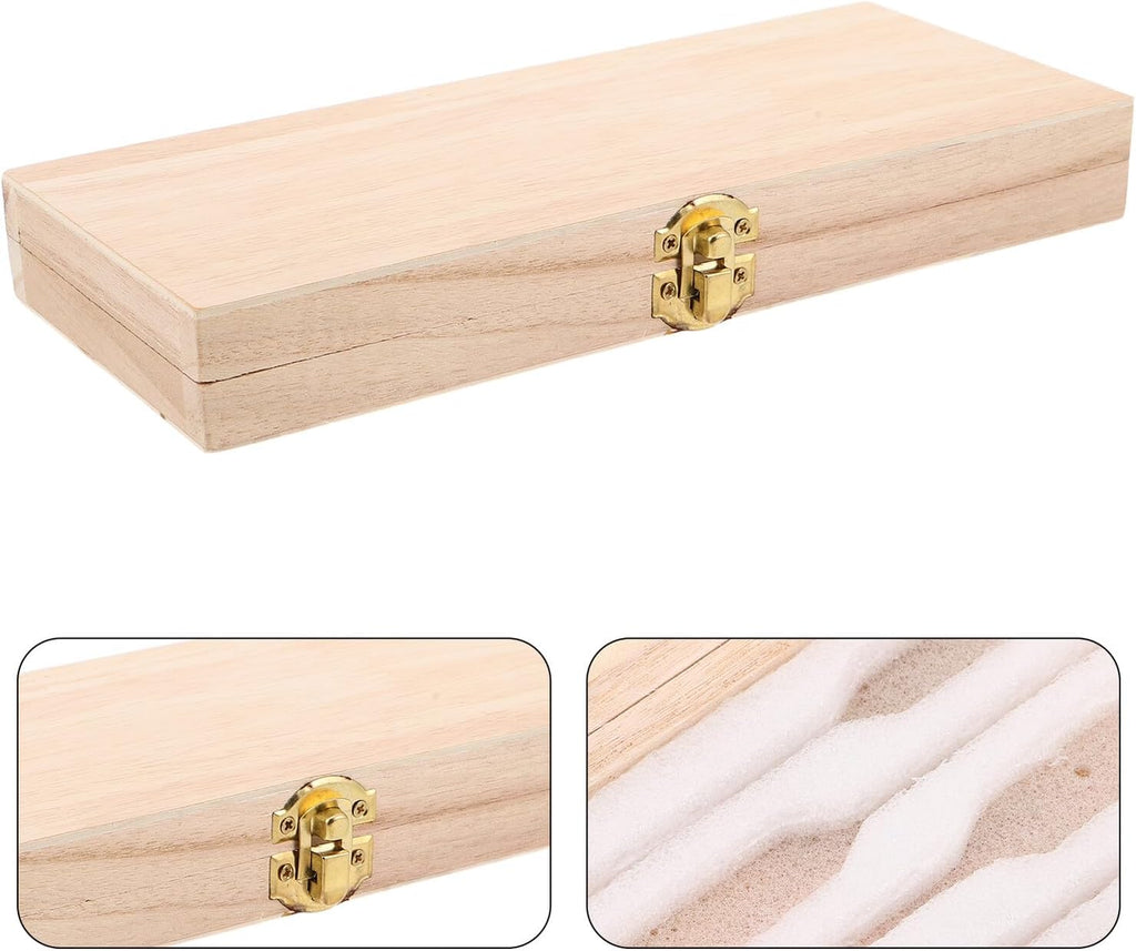Garneck Hydrometer Storage Box Wooden Case with Foam Insert for Fragile Glass Protection Alcoholmeter Spirit Hydrometer Holder Small Wooden Carrying Case for Homebrew Wine Beer Testing