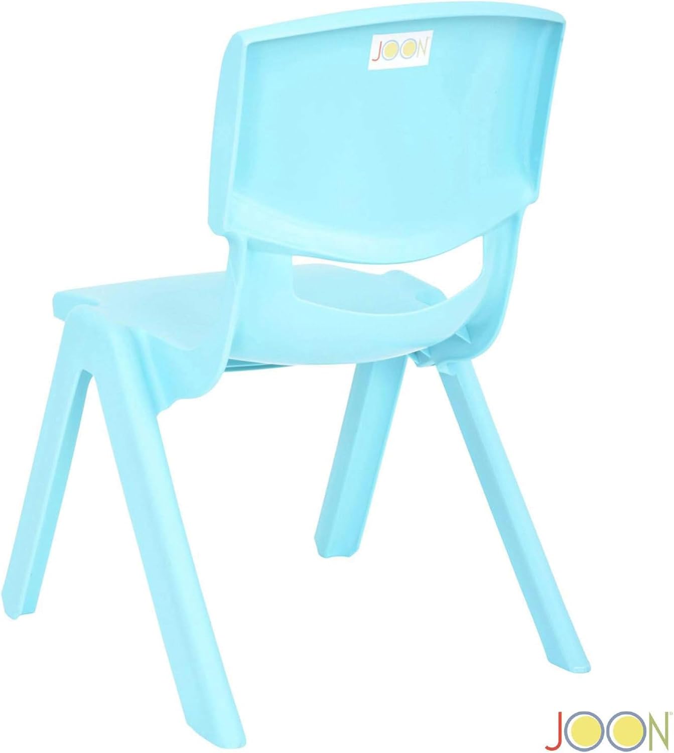 JOON Stackable Plastic Kids Learning Chairs (10 Pack), 20.8x12.5 Inches, The Perfect Chair Sets for Playrooms, Schools, Daycares and Home, Colorful Design, 10.5 Inches Seat Height, Baby Blue