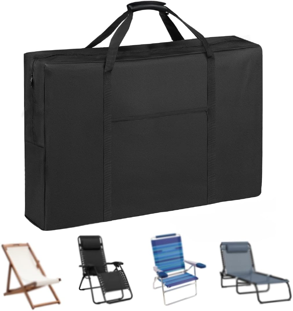 Heavy Duty Folding Chair Storage Bag | Upgrade Large Water-Resistant Carry Bag for Longue,Beach,Wheelchair,Camping,Director Chair-43 L x 9.8" W x 29.5" H