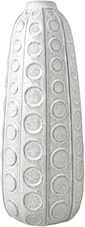 Mikasa White Ceramic Vase with Embossed Dot Texture, 15.5 Inch Tall Floor Vase for Home Decor, Living Room, Bedroom, and Entryway
