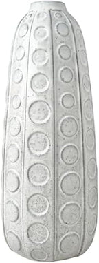 Mikasa White Ceramic Vase with Embossed Dot Texture, 15.5 Inch Tall Floor Vase for Home Decor, Living Room, Bedroom, and Entryway