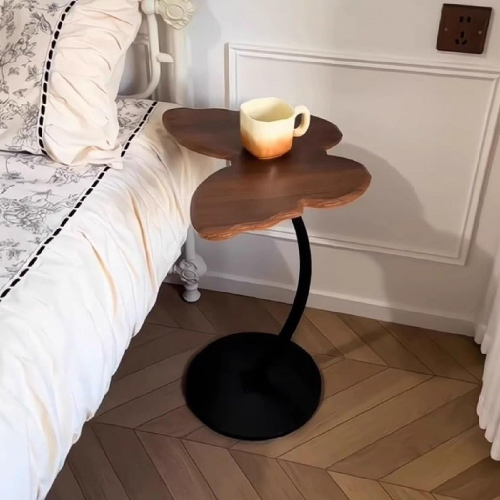 Gdrasuya10 Butterfly Shaped Small Sofa Side End Table, Beautiful Couch Table Cute Tray Table Bedside Table Simple Style Wooden Tabletop Home Decor for Reading Book Coffee Vase 17x13inch