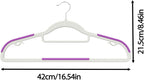 60 Pack Heavy Duty Plastic Hangers, Non Slip Clothes Hangers with Rubber Pads and 360° Hook - Thin Space Saving Hanger, Closet Organizer for Shirt, Pants, Suit, Skirt,Coat - Purple