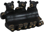 Ebros Gift Rustic Western Forest Animal Whimsical Three Black Bears Hugging Wine Bottle Figurine Wine Holder 9.5" Long Cabin Lodge Farmhouse Country Accent Decor