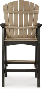 Signature Design by Ashley Fairen Trail 30" HDPE Durable Outdoor Barstool, 2 Count, Black & Brown