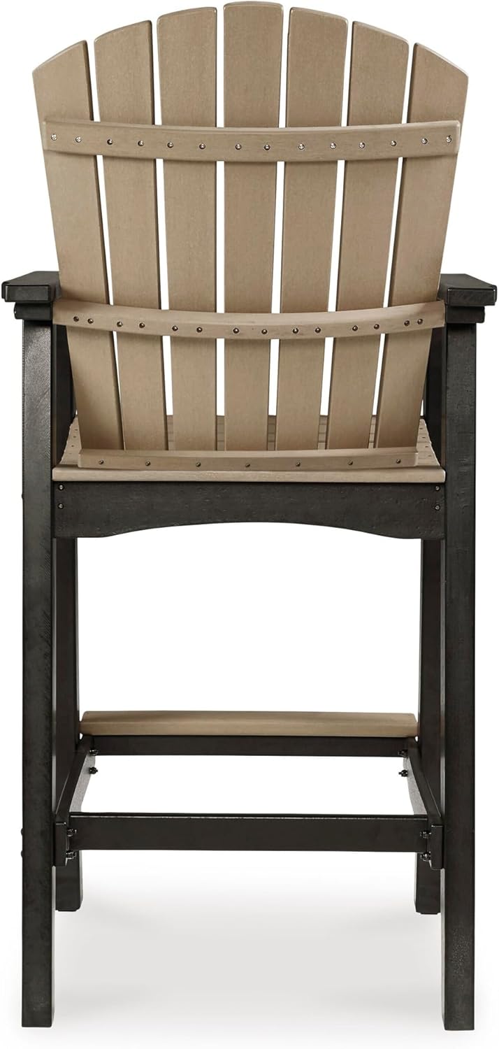 Signature Design by Ashley Fairen Trail 30" HDPE Durable Outdoor Barstool, 2 Count, Black & Brown