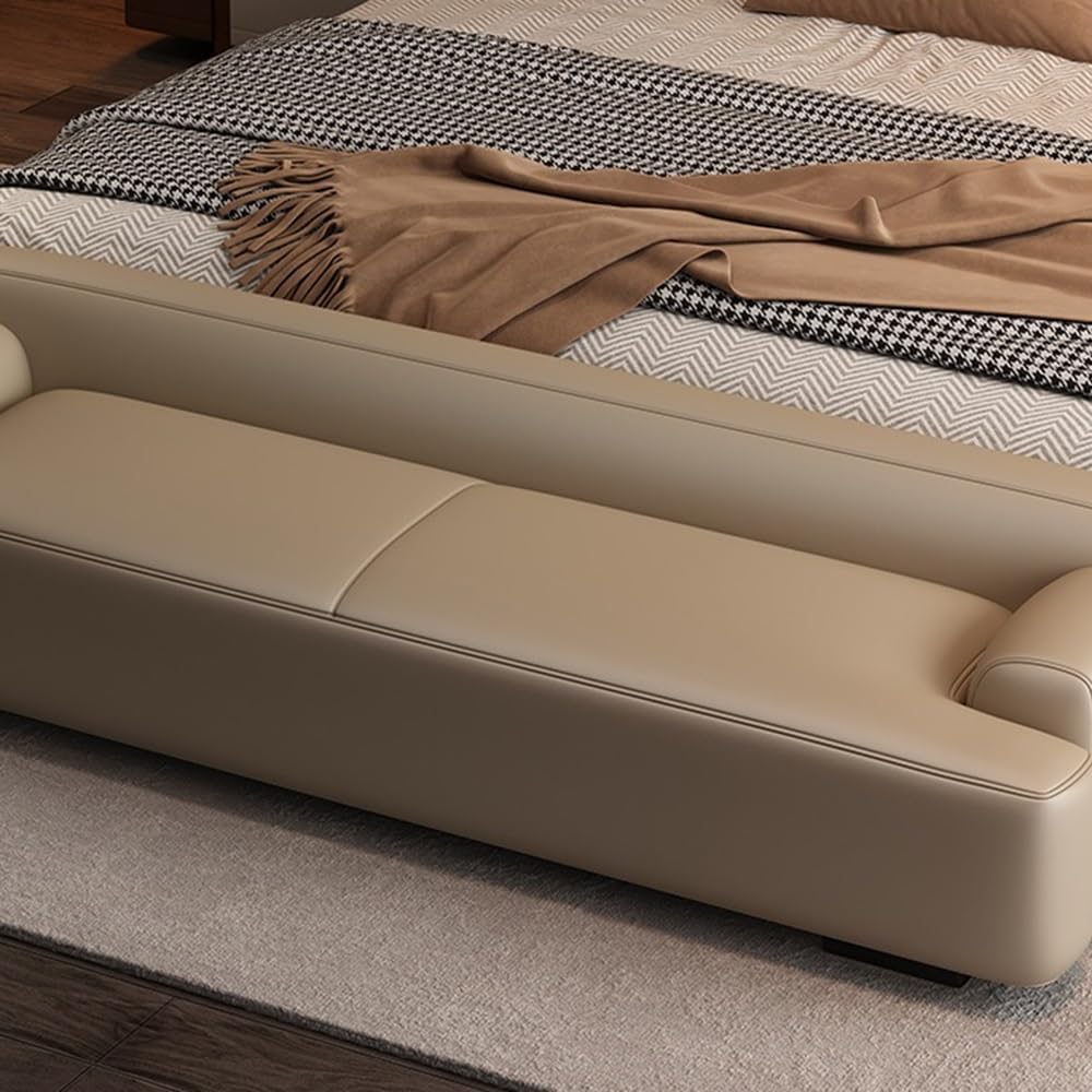 Modern Light Luxury Bedside Stool Living Room Minimalist Sofa Bedroom Rest Cloakroom Shoe Changing Entryway(Coffee,Medium)