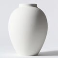 White Vase for Home Decor - Modern Farmhouse Ella Flower Vase for Table, Mantel & Shelf Decorations - Round Iron Decorative Vase 9 Inch Tall - Matte Finish Centerpiece