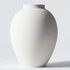 White Vase for Home Decor - Modern Farmhouse Ella Flower Vase for Table, Mantel & Shelf Decorations - Round Iron Decorative Vase 9 Inch Tall - Matte Finish Centerpiece