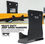 LUMENIX Heavy Duty Door Storage Hangers Bracket, Wall-Mounted Systems Kits Doors Holder Racks Compatible with 1956-2025 Jeep Wrangler CJ YJ TJ JK JKU JL JLU LJ JT (4 PCS, U.S. America Flag Pattern)
